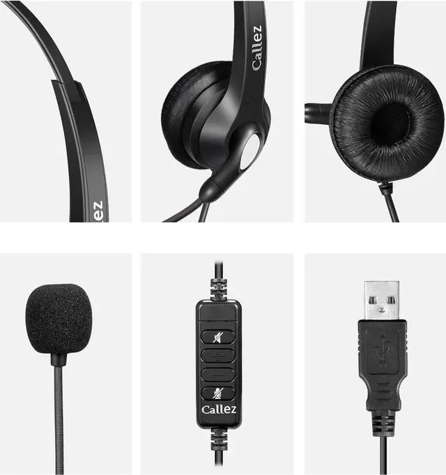 Alt view image 7 of 7 - USB Headset with Microphone Noise Cancelling & Audio Controls, Stereo Computer Headphones for Business Skype UC Lync Softphone Call Center Office, Clearer Voice, Super Light, Ultra Comfort
