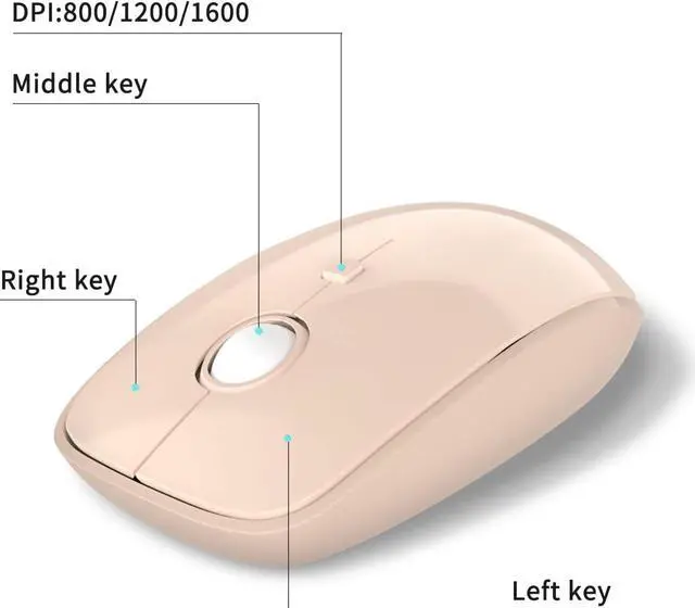 Alt view image 5 of 7 - Brown Wireless Keyboard Mouse Combo, 2.4GHz Wireless Typewriter Keyboard with 104 Round Keys,Letton Wireless Retro Full Size Colorful Keyboard and Cute Mouse with 3 DPI for PC Laptop Desktop