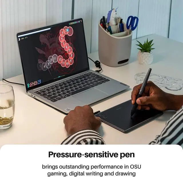 Alt view image 4 of 7 - HUION Inspiroy H430P OSU Graphic Drawing Tablet with Battery-Free Stylus 4 Press Keys, Compatible with Android, Linux, Windows and Mac