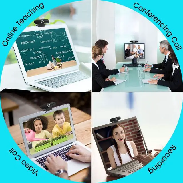 Alt view image 7 of 7 - 4K Webcam, Webcam 8MP HD Computer Camera with Microphone, Pro Streaming Web Camera with Privacy Shutter and Tripod, Desktop Laptop USB Webcams