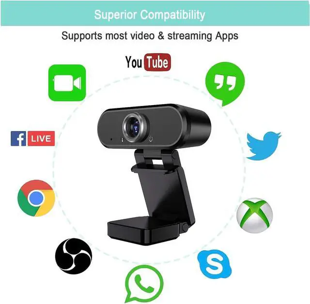 Alt view image 7 of 7 - Youlisn Webcam with Microphone, 1080P Full HD Webcam Streaming Computer Web Camera for Video Calling Conferencing Recording, USB Webcams for PC Laptop Desktop