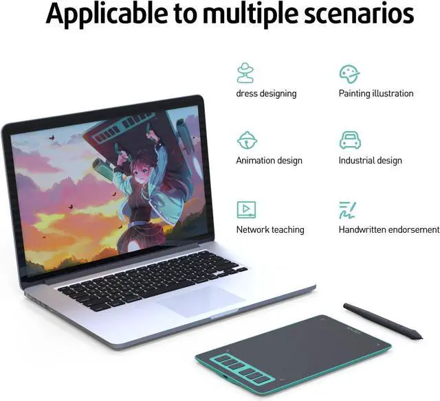 Alt view image 5 of 7 - XENX P1 MacOS and Android Supported Graphic Drawing Tablet P1-640 6x4 inch with 6 Shortcut Keys, 8192 Pressure Levels Battery-Free Pen for Digital Art, Design, E-Learning/Online Classes, OSU Gaming