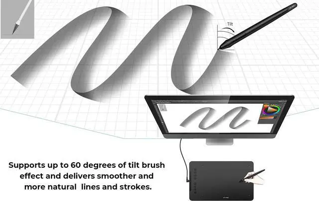 Alt view image 7 of 7 - XPPen Deco 01 V2 Drawing Tablet 10x6.25 Inch Graphics Tablet Digital Drawing Tablet for Chromebook with Battery-Free Stylus and 8 Shortcut Keys (8192 Levels Pressure)