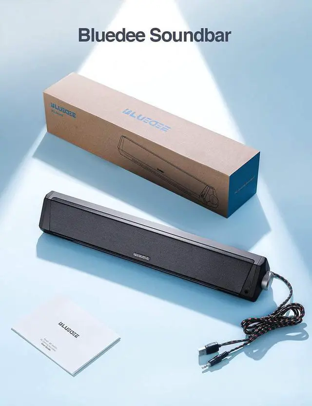 Alt view image 7 of 9 - Computer Speakers Dynamic RGB Computer Sound Bar HiFi Stereo Bluetooth 5.0 & 3.5mm Aux-in Connection USB Powered Computer Speakers for Desktop PC Laptop Tablets