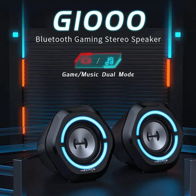 Alt view image 5 of 6 - Bluetooth 5.3 Gaming Speakers,10W PC USB Computer Speakers for Laptop Desktop 3.5mm aux Input Hecate G1000 Black