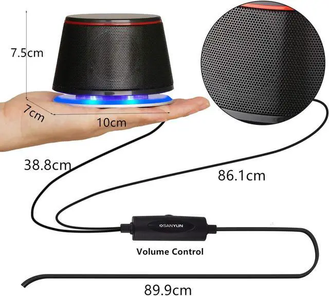 Alt view image 5 of 7 - Good Product Outlet SW102 Computer Speakers, 5Wx2, Deep Bass in Small Body, Stereo 2.0 USB Powered 3.5mm Aux Multimedia Speakers, Built-in Bottom Bass Radiators, PC Laptop Desktop Speakers, Black