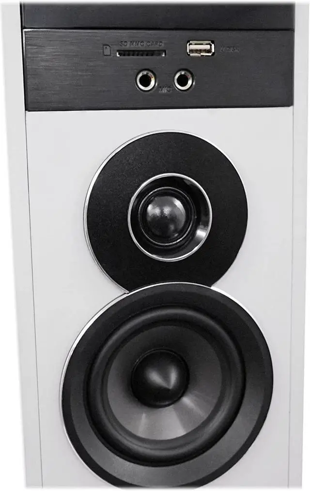Alt view image 7 of 7 - Rockville TM150W Powered Home Theater Tower Speaker System, White, 1000W, 10" Subwoofers, Bluetooth, USB/SD Playback, FM Radio, Remote Control, Karaoke Ready, Perfect for Home Entertainment