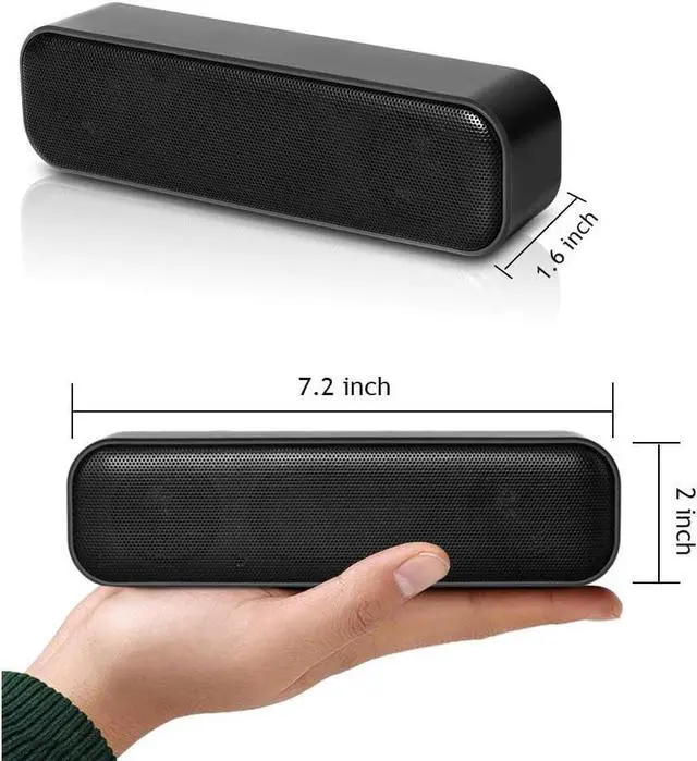 Alt view image 5 of 7 - USB Computer Speaker,USB Powered Mini Soundbar Speaker,Laptop Stereo Speakers with Space Saving Design for Computer Laptop Desktop PC Dorm Offce Desk Restaurant