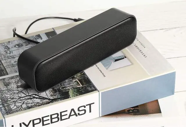 Alt view image 6 of 7 - USB Computer Speaker,USB Powered Mini Soundbar Speaker,Laptop Stereo Speakers with Space Saving Design for Computer Laptop Desktop PC Dorm Offce Desk Restaurant