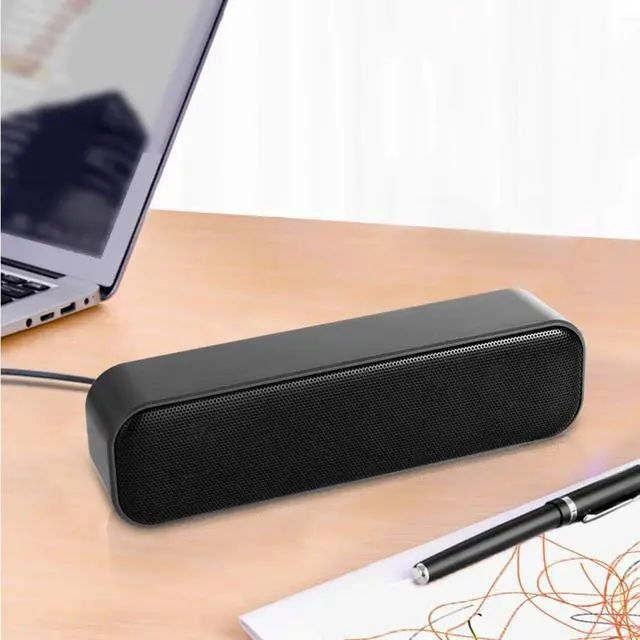 Alt view image 7 of 7 - USB Computer Speaker,USB Powered Mini Soundbar Speaker,Laptop Stereo Speakers with Space Saving Design for Computer Laptop Desktop PC Dorm Offce Desk Restaurant