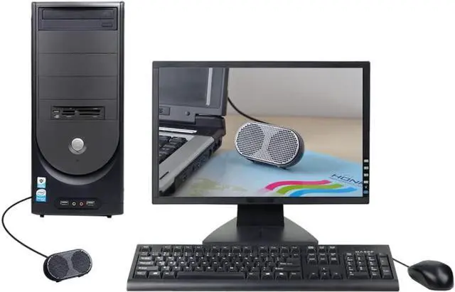 Alt view image 4 of 5 - HONKYOB USB Mini Speaker Computer Speaker Powered Stereo Multimedia Speaker for Notebook Laptop PC(Black)