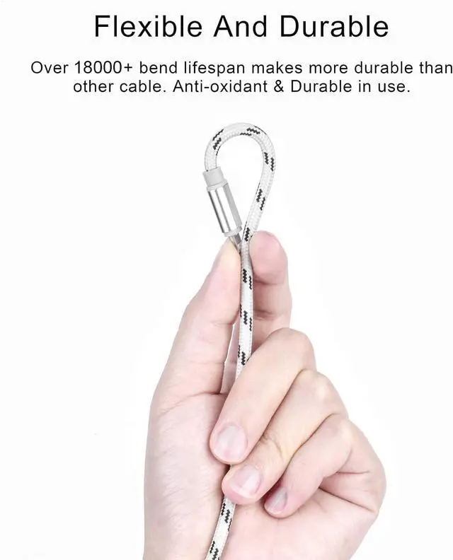 Alt view image 6 of 7 - 10Ft Multi Charging Cable 3A, 2Pack Braided Fast Charging 3-in-1 Multiple Charger Cable with IP/Micro USB/Type C Adapter Port for Cell Phones/iPhone 17 16 15 14 13/ Samsung/Pixel/Tablet and More