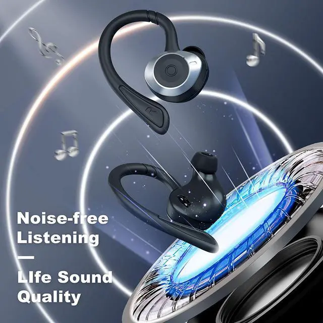 Alt view image 5 of 7 - comiso Wireless Earbuds Bluetooth Headphones, True Wireless in Ear Bluetooth 5.1 Earbuds with Microphone, Deep Bass, IPX7 Waterproof Loud Voice Earphones for Sport Outdoor Running Gym Workout(Black)