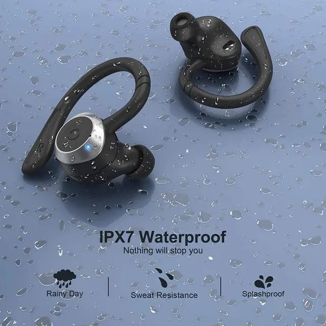 Alt view image 2 of 7 - comiso Wireless Earbuds Bluetooth Headphones, True Wireless in Ear Bluetooth 5.1 Earbuds with Microphone, Deep Bass, IPX7 Waterproof Loud Voice Earphones for Sport Outdoor Running Gym Workout(Black)