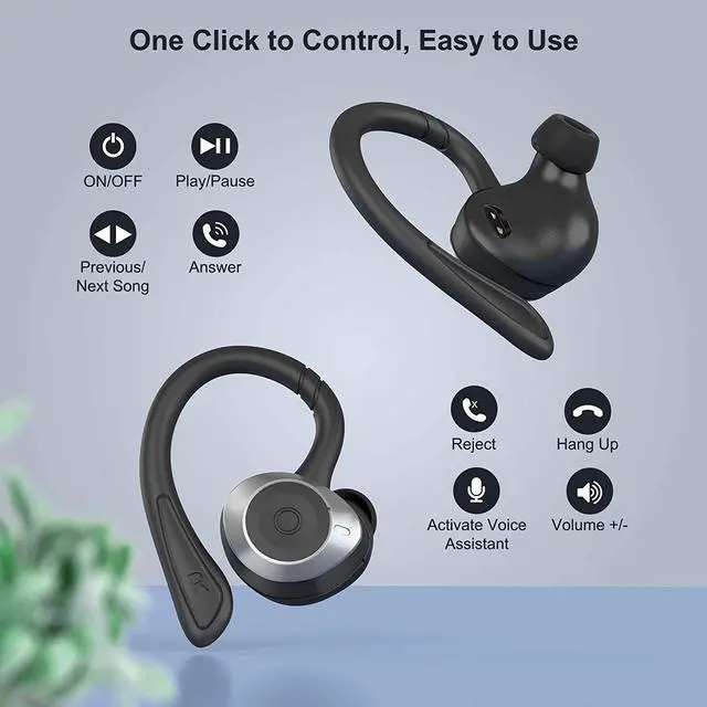 Alt view image 6 of 7 - comiso Wireless Earbuds Bluetooth Headphones, True Wireless in Ear Bluetooth 5.1 Earbuds with Microphone, Deep Bass, IPX7 Waterproof Loud Voice Earphones for Sport Outdoor Running Gym Workout(Black)