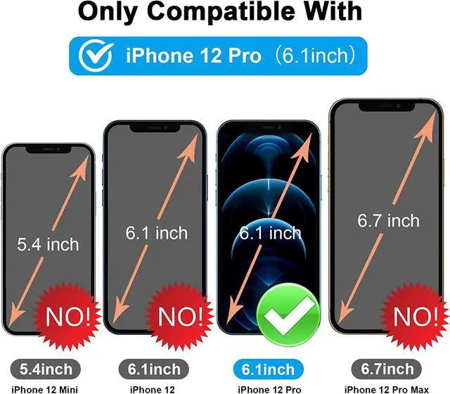 Alt view image 2 of 7 - [4Pack] 2 Pack Screen Protector Tempered Glass Compatible with iPhone 12 PRO 5G (6.1)+2 Pack Camera Lens Protector Tempered Glass for iPhone 12 PRO, HD Clear Anti-Scratch Bubble Free Case Friendly