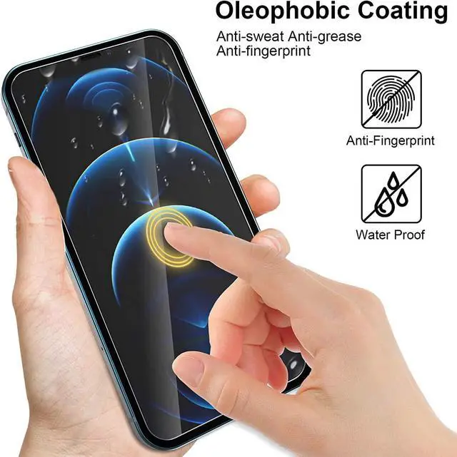 Alt view image 5 of 7 - [4Pack] 2 Pack Screen Protector Tempered Glass Compatible with iPhone 12 PRO 5G (6.1)+2 Pack Camera Lens Protector Tempered Glass for iPhone 12 PRO, HD Clear Anti-Scratch Bubble Free Case Friendly