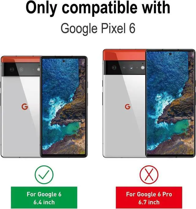 Alt view image 2 of 6 - Pixel 6 Screen Protector Tempered Glass with Camera Lens Protector for Google Pixel 6 [Fingerprint Unlock][Anti-Scratch][6.4 Inch][2+ 2 Pack ]