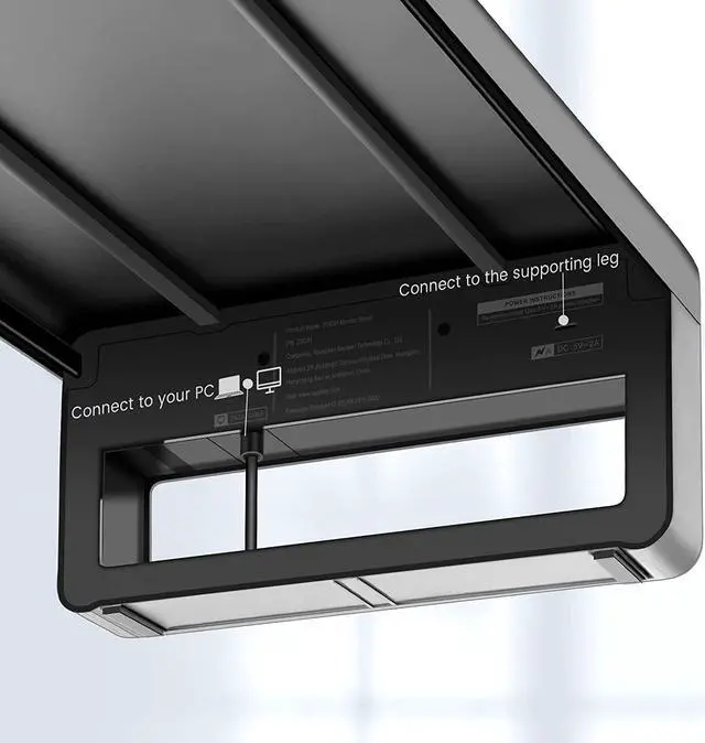 Alt view image 6 of 7 - Vaydeer USB 3.0 Monitor Stand, Metal Monitor Riser with Hub, Support Transfer Data, Keyboard and Mouse Storage Desk Organizer for Laptop,Computer,Notebook,MacBook(Monitor Size Up to 27 inches)