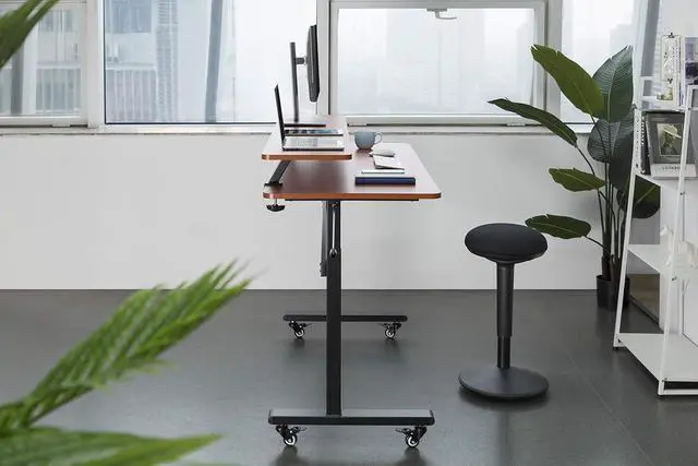 Alt view image 4 of 4 - Stand Steady 55 Inch Clamp On Desk Shelf | Large Monitor Riser Supports 3 Screens for Extra Storage | Ergonomic Monitor Stand Securely Attaches to Surface with Clamp Base - No Screws (55 In / Cherry)
