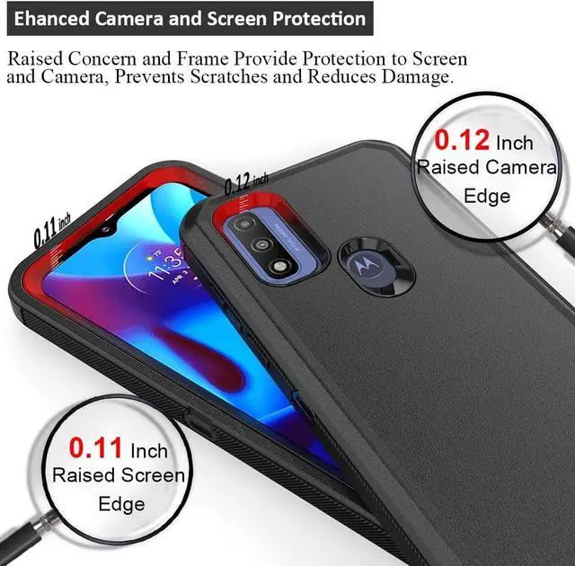 Alt view image 3 of 6 - Compatible with Motorola G Pure/Moto G Power 2022 Case, Heavy Duty Rugged Shockproof Full Body Protection Kickstand Case with Belt Clip Holster for Motorola G Pure 6.5 inch Phone (Black)