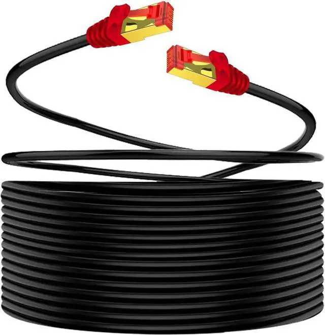 Alt view image 3 of 7 - Outdoor CAT 7 Ethernet Cable 100 ft, CAT7 ethernet Cable RJ45 LAN Cable Gigabit Network Patch Cord SSTP Waterproof Direct Burial for Modem, Router, Patch Panel, PC,Laptop(100FT/30M)