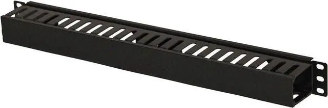 Main image of NavePoint 1U Plastic Rack Mount Horizontal Cable Manager Duct Raceway for 19 Inch Server Rack