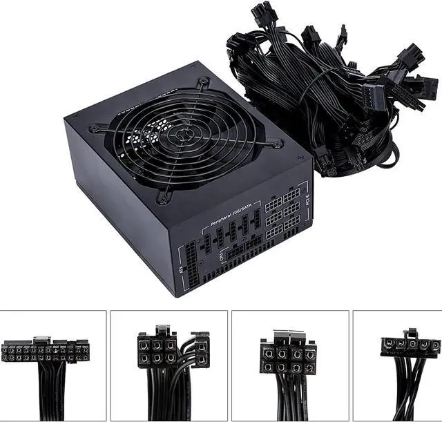 Alt view image 5 of 7 - 1800W Mining Power Supply Support 8 GPUs GPU Mining Rig, ETH Miner, Active PFC, PC 1800W Full Modular Mining Power Supply PSU for 8 GPU ETH Rig Ethereum Miner Designed for US Voltage 110V