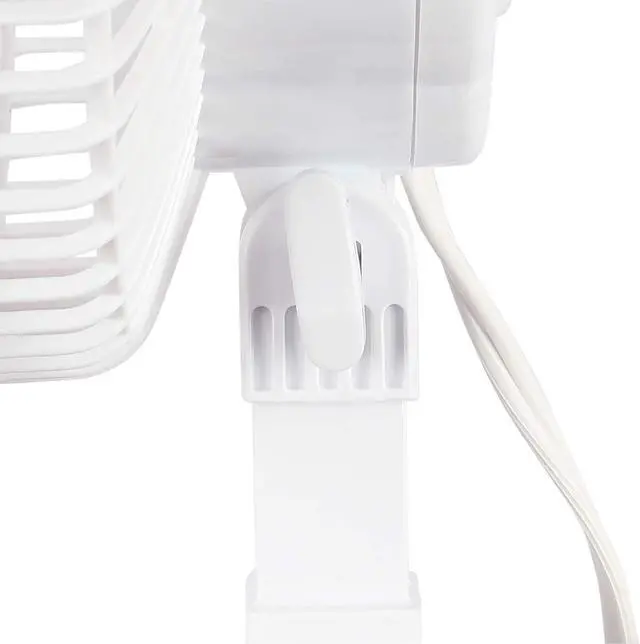 Alt view image 7 of 7 - Hurricane Classic Clip Fan with Tilt, 2 Speeds, White, 6in