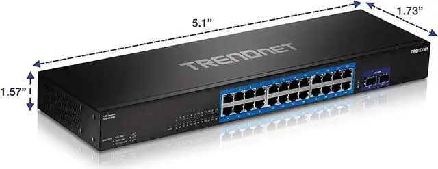 Alt view image 5 of 7 - TRENDnet 24-Port Gigabit Switch with 2 X 10G SFP+ Slots, Fanless Design, 19 1U Rack mountable, TEG-30262,Black, Welcome to consult