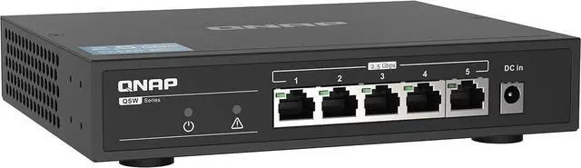 Alt view image 3 of 6 - QNAP 5 Port 2.5Gbps auto Negotiation (2.5G/1G/100M), W125786480 (Negotiation (2.5G/1G/100M), unmanagement Switch QSW-1105-5T, Unmanaged, Gigabit Ethernet (10/100/1000))