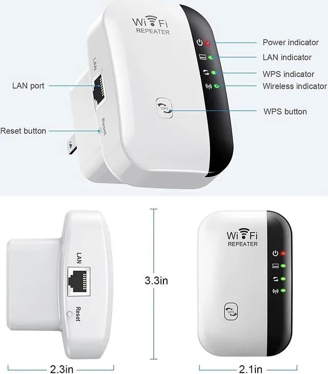 Alt view image 4 of 4 - 2022 Newest WiFi Extender Signal Booster, Covers Up to 3000sq.ft and 35 Devices, WiFi Range Extender, WiFi boosters for The House ,with Ethernet Port, Easy Setup,Router Extender for Wireless Internet