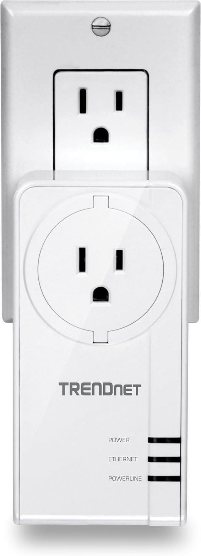 Alt view image 6 of 6 - TRENDnet Powerline 1300 AV2 Adapter with Built-in Outlet Adapter Kit, Includes 2 x TPL-423E Adapters, IEEE 1905.1 & IEEE 1901, Gigabit Port, Range Up to 300m (984 ft), White, TPL-423E2K