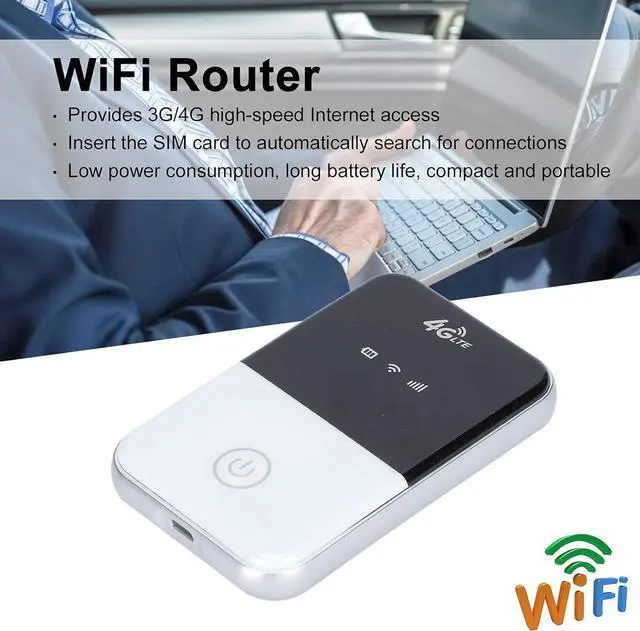 Alt view image 5 of 7 - WiFi Router Modem Router WiFi SIM Card WiFi Router LTE 3G/4G Wireless Mini Car Portable Unlocked Modem with SIM Card Slot WiFi Router(White)