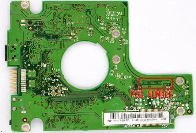 Alt view image 3 of 3 - WD7500KMVV  HDD PCB  / 2060-701675-001 REV P1 , 2060 701675 001 /  2061-701675-201 , 2061-701675-401 , -001