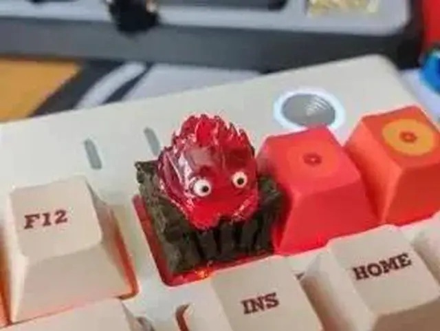 Alt view image 3 of 6 - Calcifer Mechanical Keyboard Keycaps Customized Kawaii Keycap Original Design Cartoon Keycap For Keyboard Accessory Gamer Office