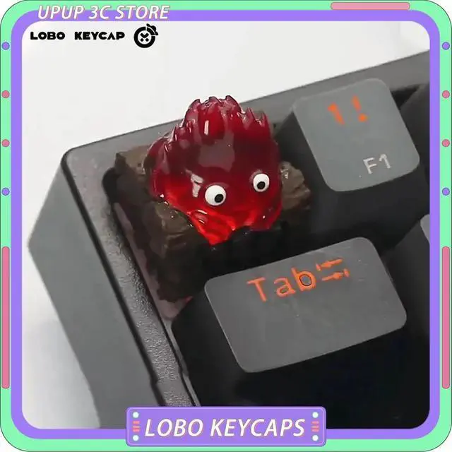 Main image of Calcifer Mechanical Keyboard Keycaps Customized Kawaii Keycap Original Design Cartoon Keycap For Keyboard Accessory Gamer Office
