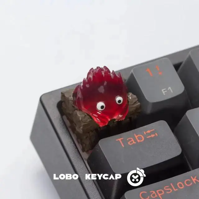 Alt view image 5 of 6 - Calcifer Mechanical Keyboard Keycaps Customized Kawaii Keycap Original Design Cartoon Keycap For Keyboard Accessory Gamer Office