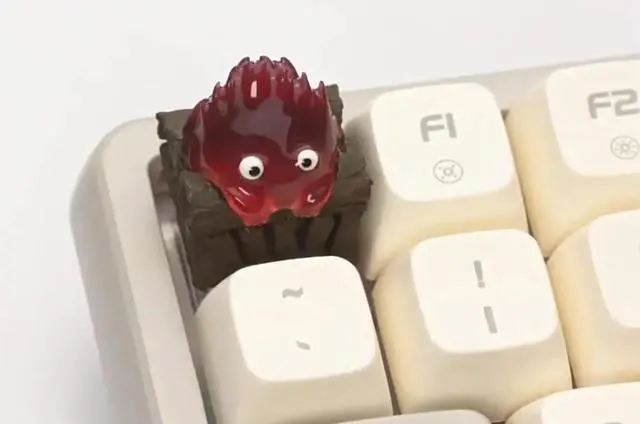 Alt view image 6 of 6 - Calcifer Mechanical Keyboard Keycaps Customized Kawaii Keycap Original Design Cartoon Keycap For Keyboard Accessory Gamer Office