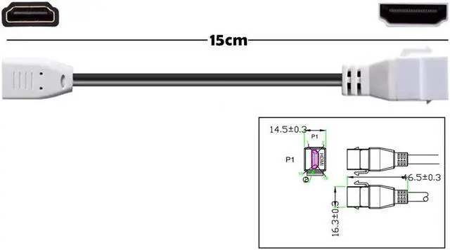 Alt view image 4 of 5 - HDMI socket with cable HDMI Female connector with buckle panel Female cable HDMI wall connector HDMI in-line panel