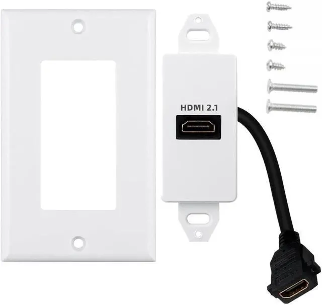 Alt view image 3 of 5 - 8K Version 2.1 48Gbps 60Hz HDMI HD panel wall plug-in welding is suitable for engineering wiring