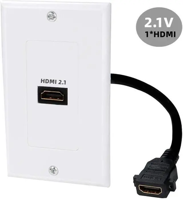 Alt view image 2 of 5 - 8K Version 2.1 48Gbps 60Hz HDMI HD panel wall plug-in welding is suitable for engineering wiring