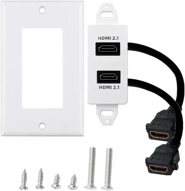 Alt view image 4 of 5 - 8K Version 2.1 48Gbps 60Hz HDMI HD panel wall plug-in welding is suitable for engineering wiring