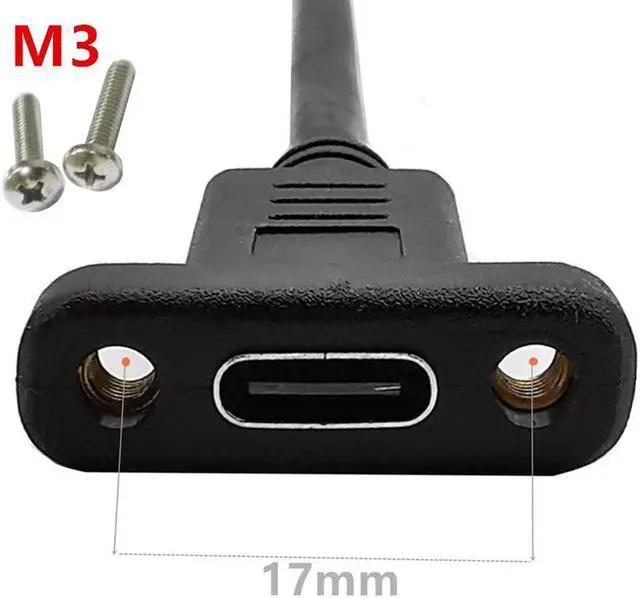 Alt view image 2 of 5 - 10Gbps speed USB3.1 Type-C Female to female tape fixing screw hole Charging data Extend USB-C cable