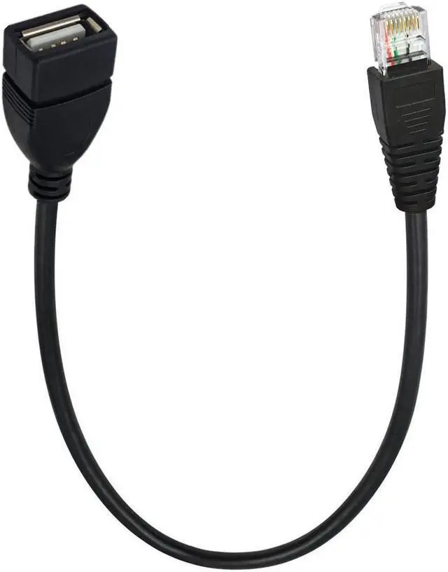 Alt view image 2 of 5 - USB A female converter cable RJ45 male 8P converter cable RJ45 to USB AF converter cable 0.3 m