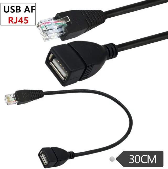 Main image of USB A female converter cable RJ45 male 8P converter cable RJ45 to USB AF converter cable 0.3 m
