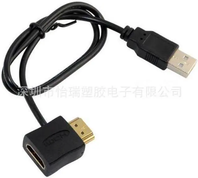 Alt view image 2 of 3 - HDMI cable HDMI male to female power cable USB to HDMI male to female power cable, 0.5 m