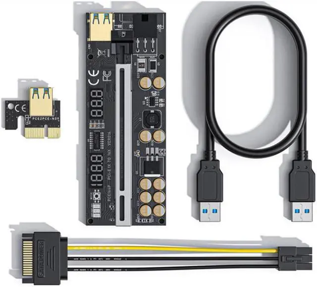 Main image of New PCI-E1X to 16X video card extension cable VER016 PCI-E1X to 16X video card adapter card