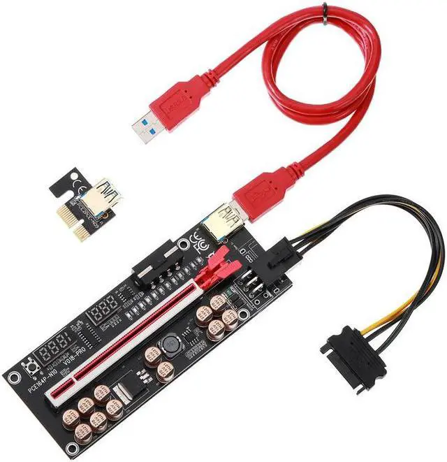 Alt view image 2 of 5 - PCI-E 1X to 16X graphics card extension cable VER018 PRO PCI-E 1X to 16X graphics card adapter cable