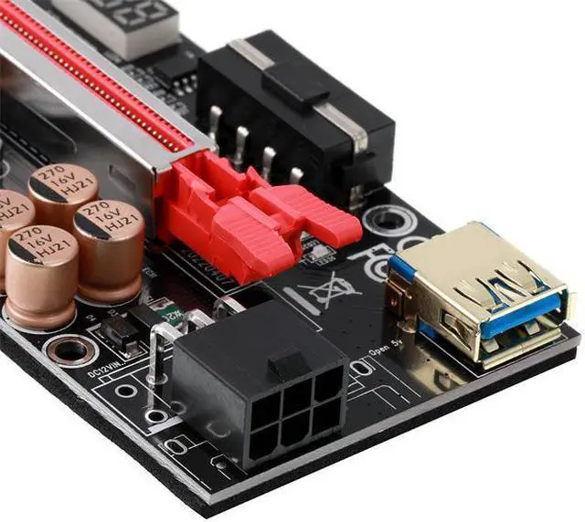 Alt view image 3 of 5 - PCI-E 1X to 16X graphics card extension cable VER018 PRO PCI-E 1X to 16X graphics card adapter cable